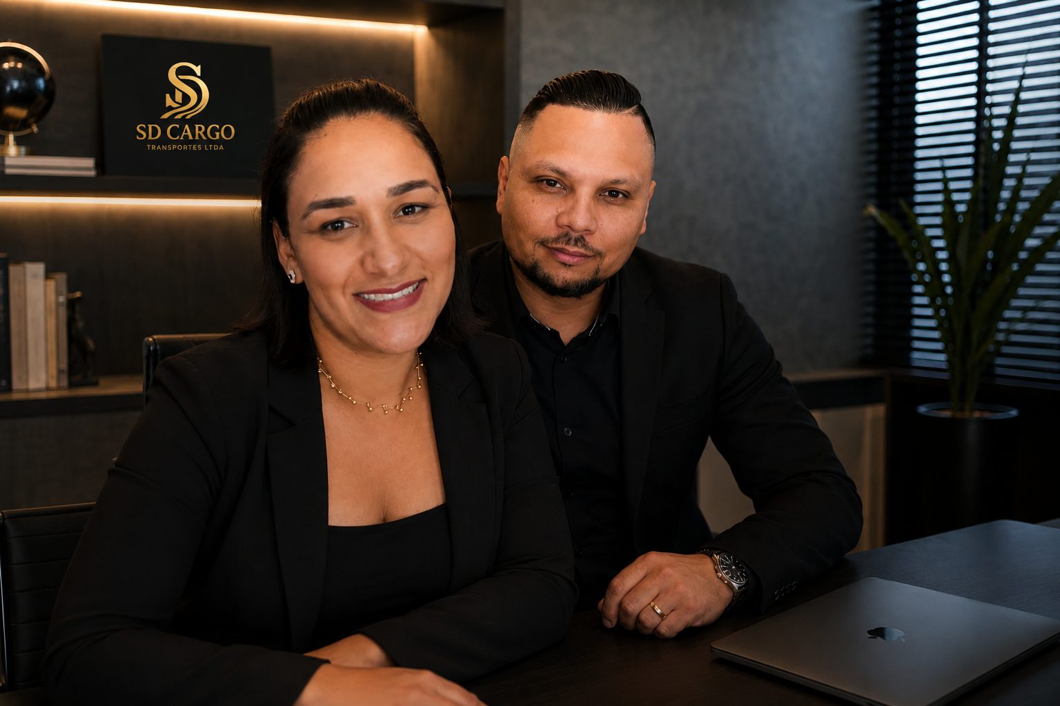 Danielle Santos e Sandro Miguel, sócios da SD Cargo Transportes